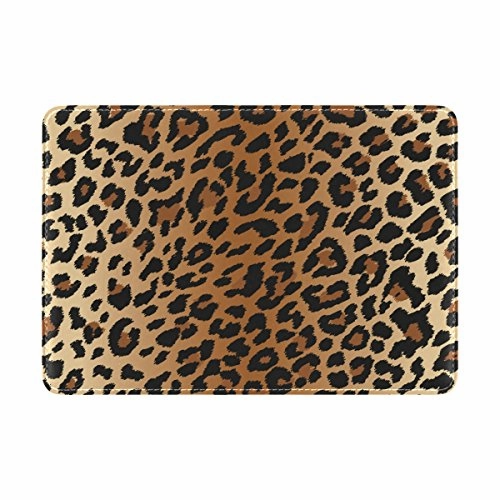 Sexy Leopard Grain Genuine Leather UAS Passport Holder Travel Wallet Cover Case