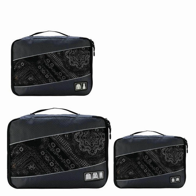 Soperwillton Men Women Travel Bag Male Female 210D Polyester 3 4 6 8 Pieces Packing Cubes Travel