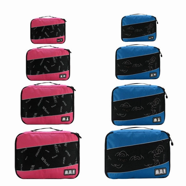 Soperwillton Women Travel Bag Packing Cubes Set Bag Female 210D Polyester Packing Cubes Travel