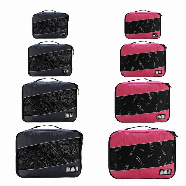 Soperwillton Women Travel Bag Packing Cubes Set Bag Female 210D Polyester Packing Cubes Travel