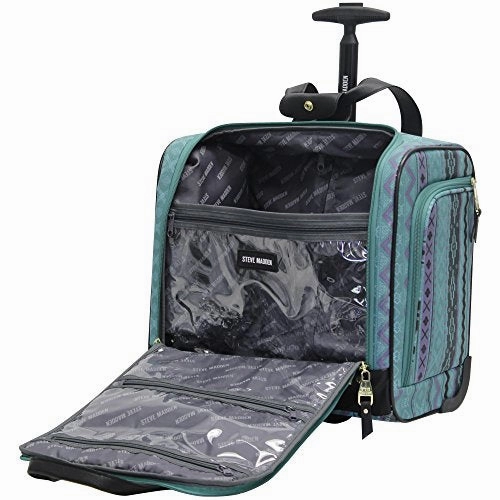 Steve Madden Luggage 3 Piece Softside Spinner Suitcase Set Collection (Legends Turquoise)