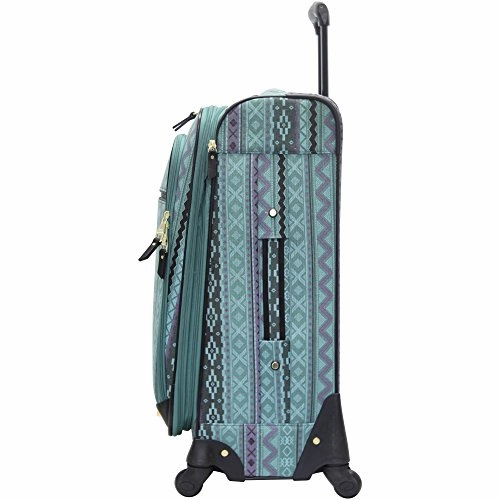 Steve Madden Luggage 3 Piece Softside Spinner Suitcase Set Collection (Legends Turquoise)