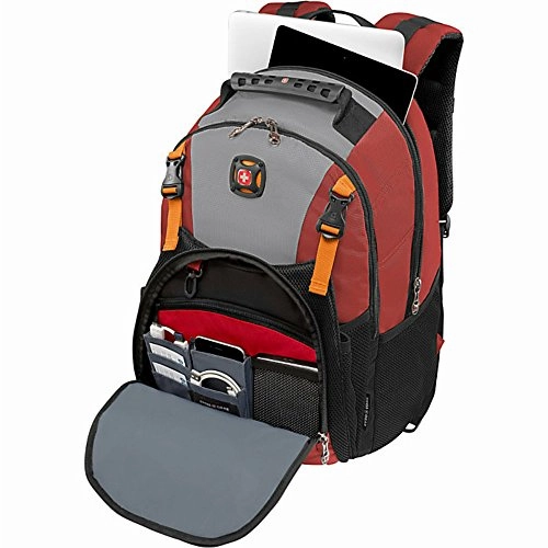 Swissgear Sherpa 16 Laptop Backpack Travel School Bag - Red