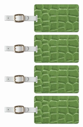 Tag Crazy Alligator Premium Luggage Tags Set Of Four, Green, One Size