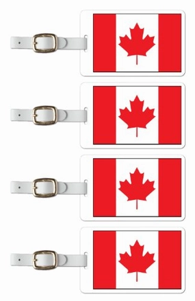 Tag Crazy Canada Premium Luggage Tags Set Of Four, Red, One Size