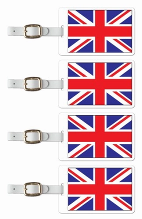 Tag Crazy Great Britain Premium Luggage Tags Set Of Four, Red, One Size