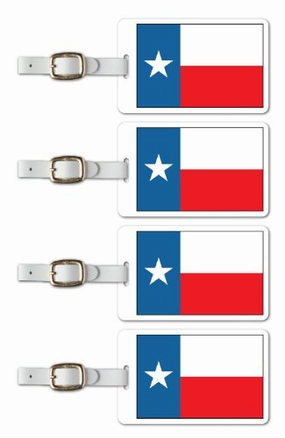 Tag Crazy Texas Premium Luggage Tags Set Of Four, Red, One Size