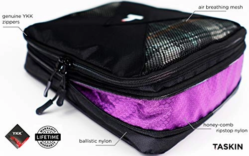 Taskin | Compression Packing Cubes | Premium Set of 5 (3 Large   2 Medium) | Genuine YKK Zippers