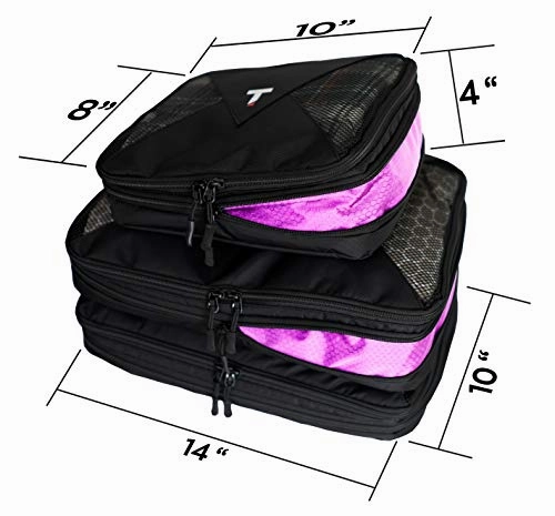 Taskin | Compression Packing Cubes | Premium Set of 5 (3 Large   2 Medium) | Genuine YKK Zippers