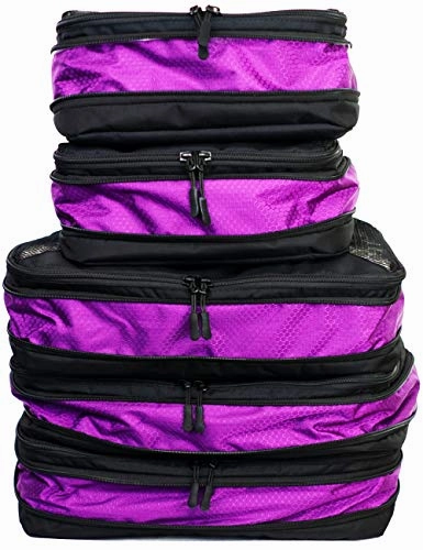 Taskin | Compression Packing Cubes | Premium Set of 5 (3 Large   2 Medium) | Genuine YKK Zippers