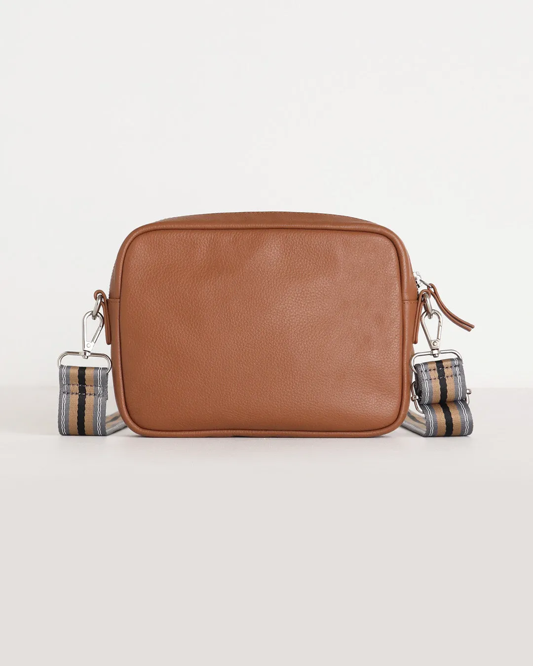 Taylor Leather Midi Crossbody Bag - Tan