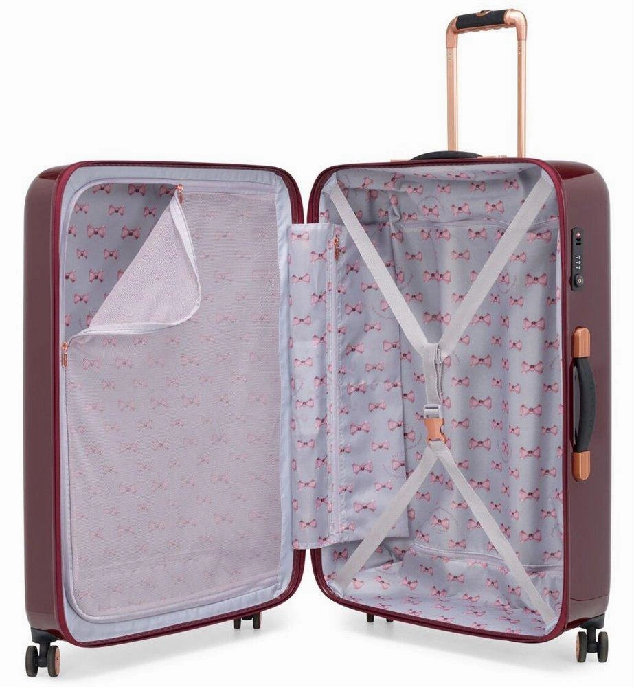 Ted baker Women's Hardside Checked-Large 4-Wheel Large Luggage