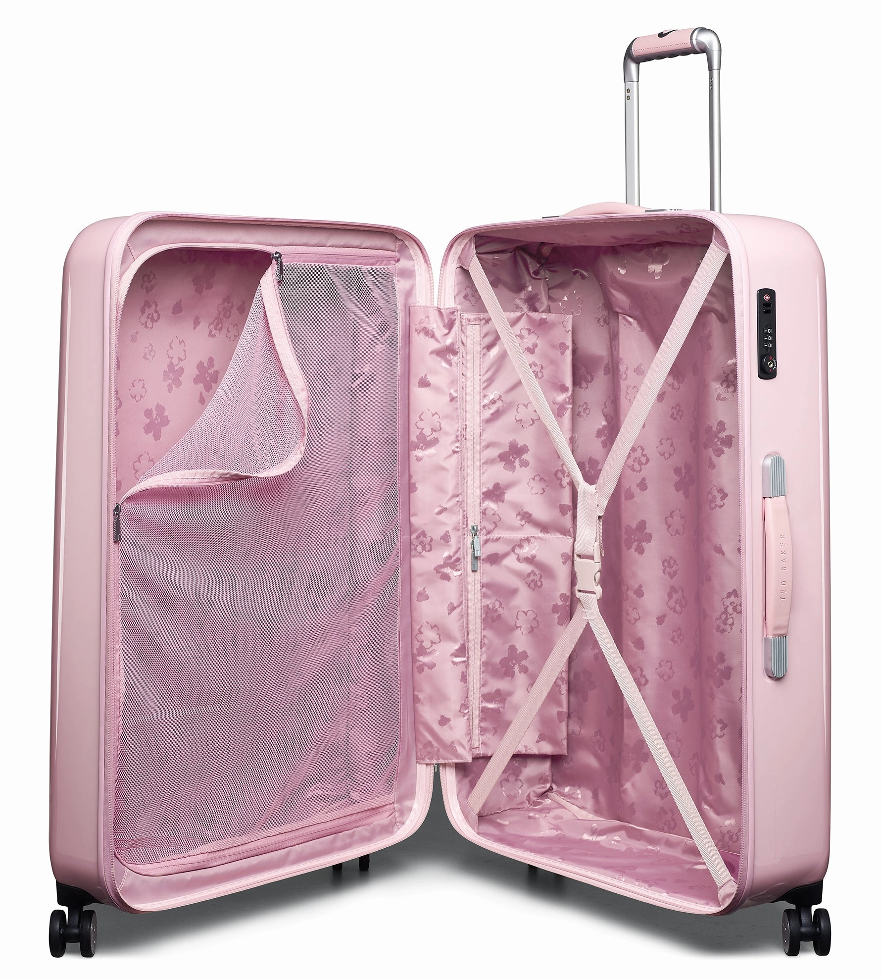 Ted baker Women's Hardside Checked-Large 4-Wheel Large Luggage
