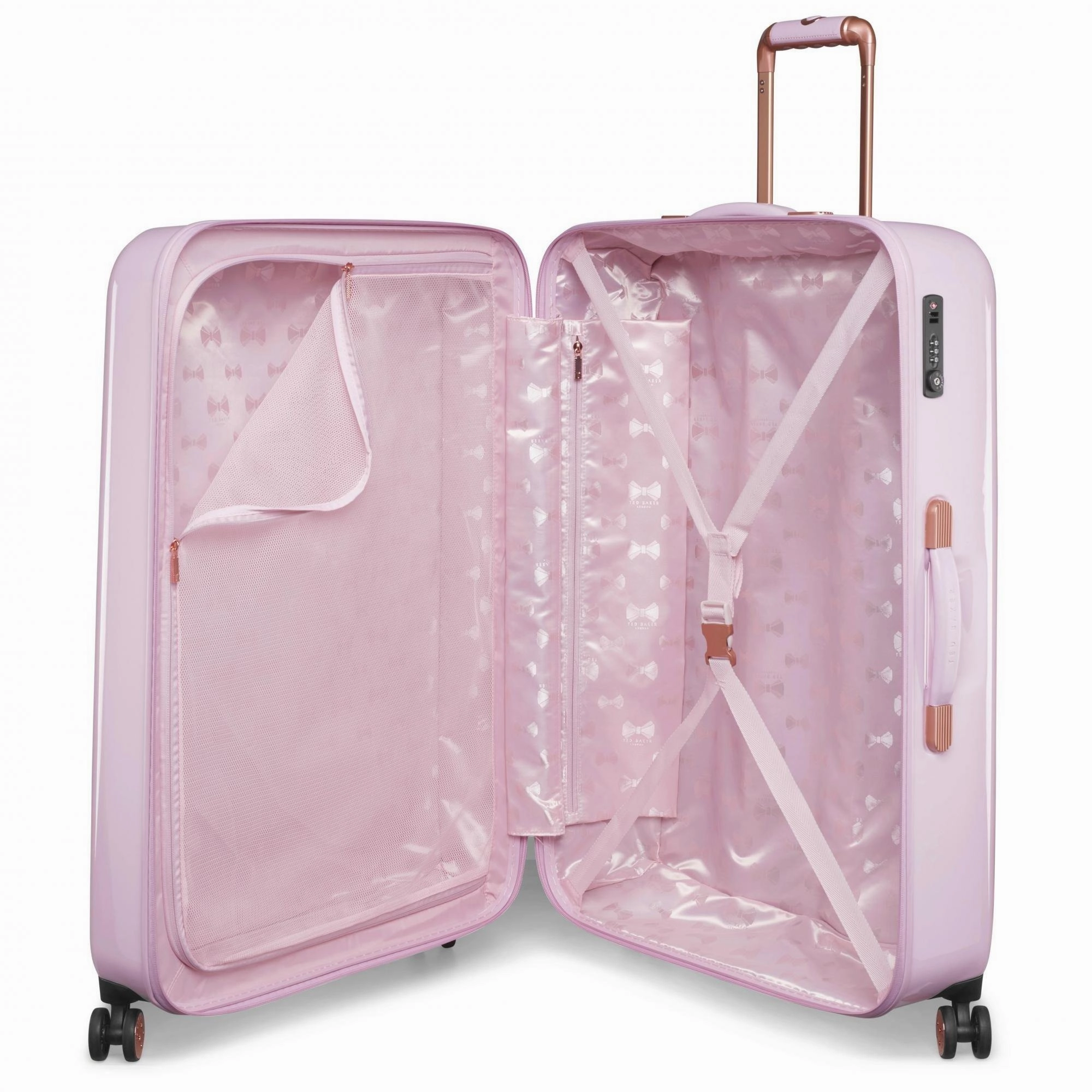 Ted baker Women's Hardside Checked-Large 4-Wheel Large Luggage