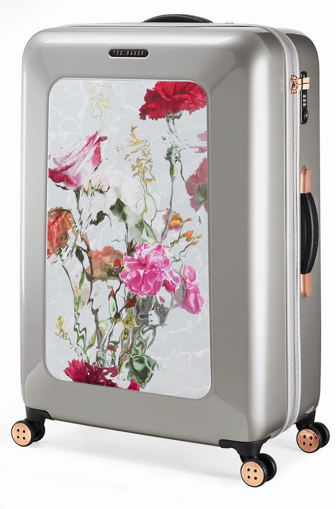 Ted baker Women's Hardside Checked-Large 4-Wheel Large Luggage