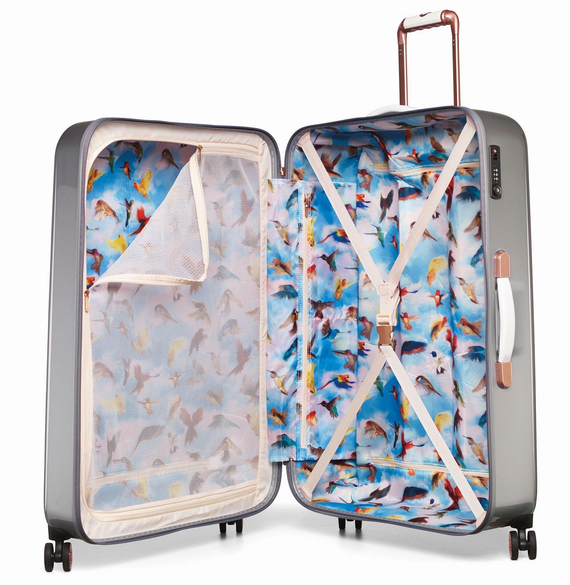 Ted baker Women's Hardside Checked-Large 4-Wheel Large Luggage