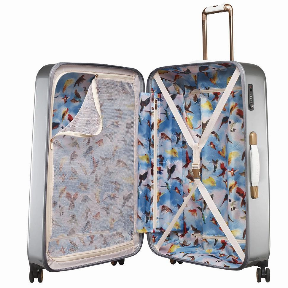 Ted baker Women's Hardside Checked-Large 4-Wheel Large Luggage