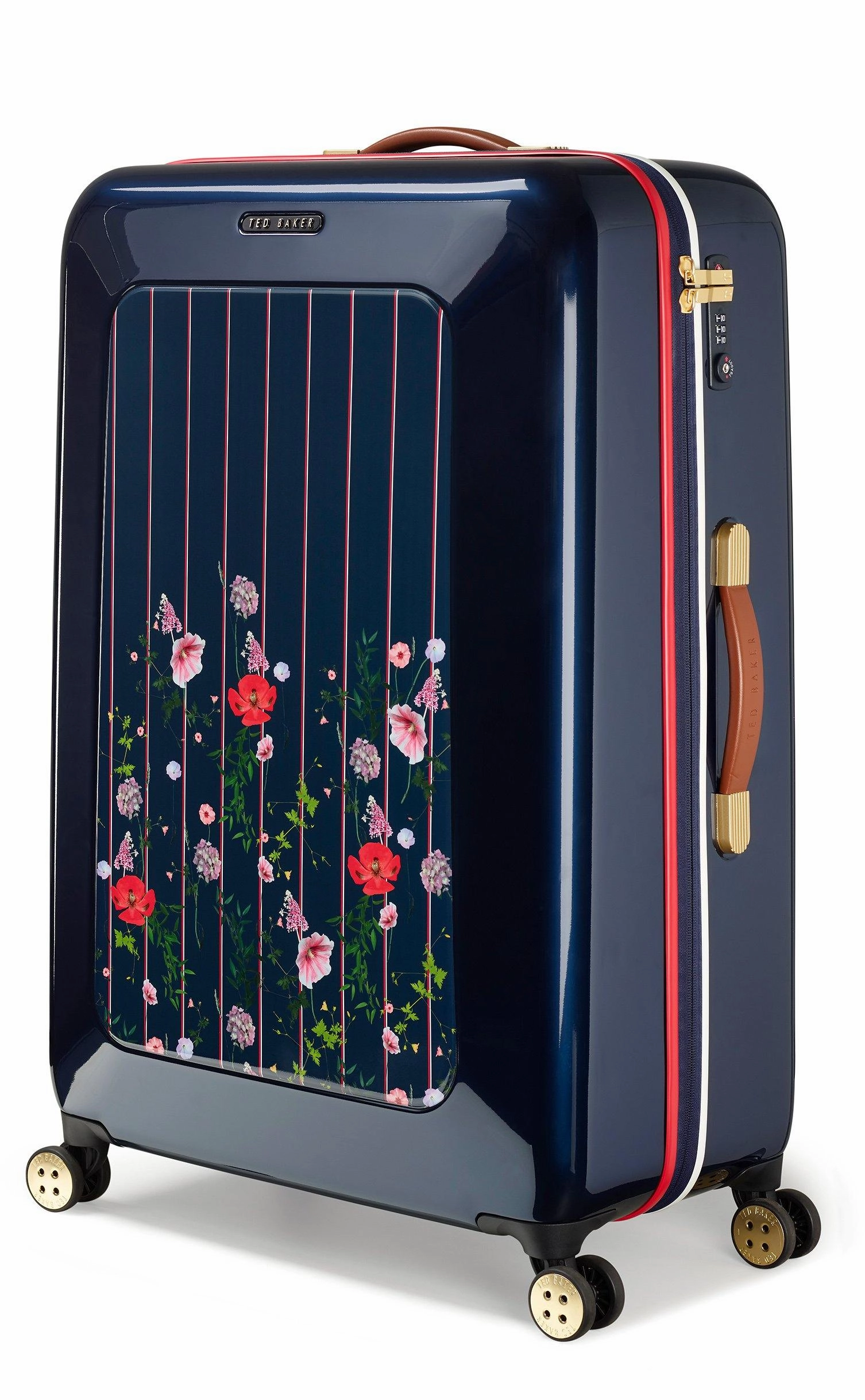 Ted baker Women's Hardside Checked-Large 4-Wheel Large Luggage