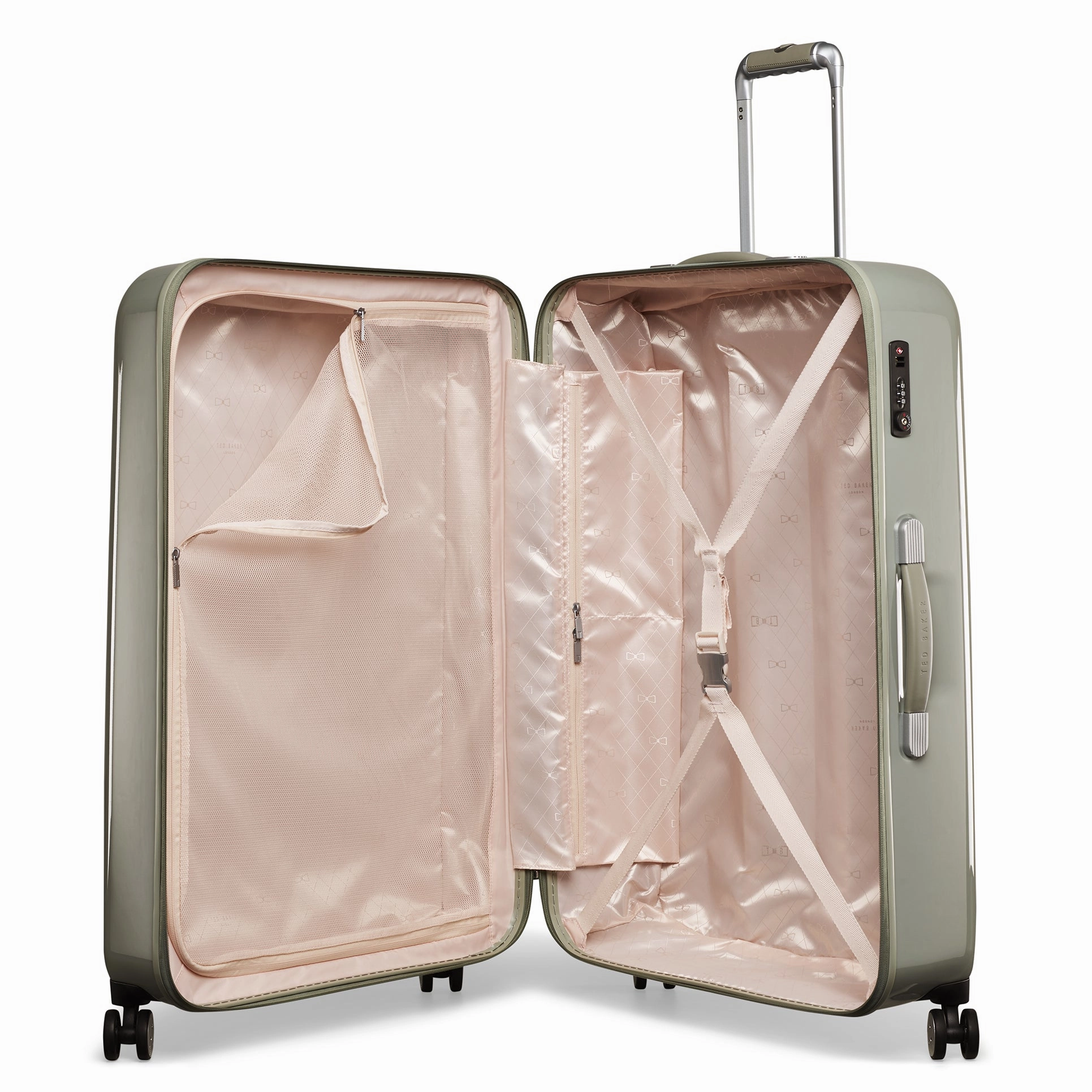 Ted baker Women's Hardside Checked-Large 4-Wheel Large Luggage