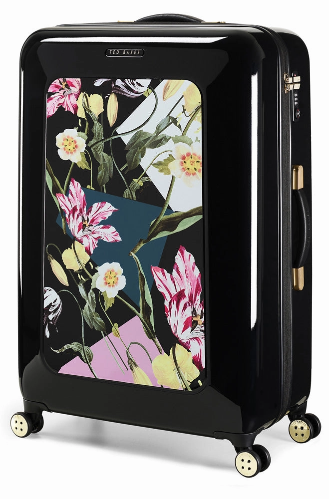 Ted baker Women's Hardside Checked-Large 4-Wheel Large Luggage