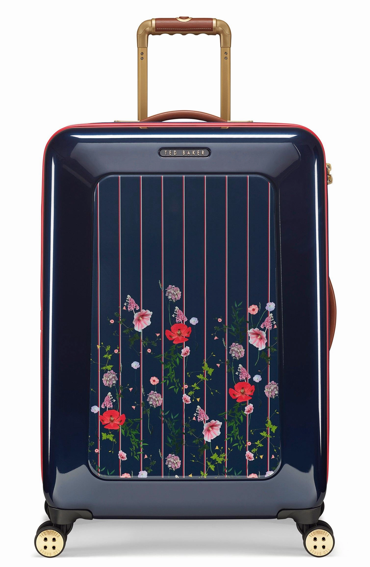 Ted baker Women's Hardside Checked-Medium 4-Wheel Medium Luggage