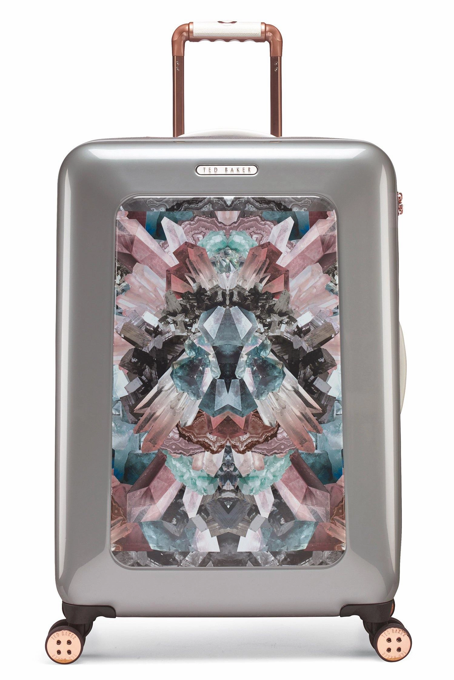 Ted baker Women's Hardside Checked-Medium 4-Wheel Medium Luggage