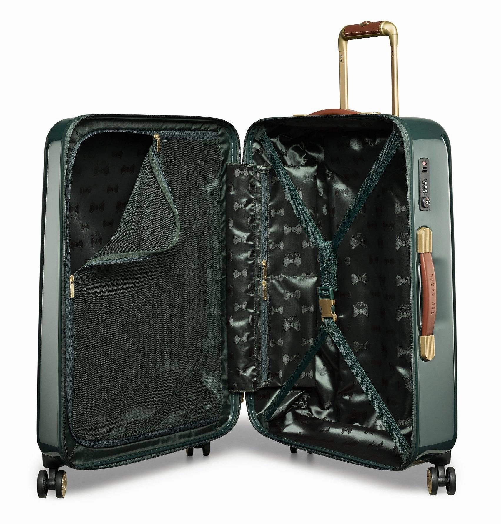 Ted baker Women's Hardside Checked-Medium 4-Wheel Medium Luggage