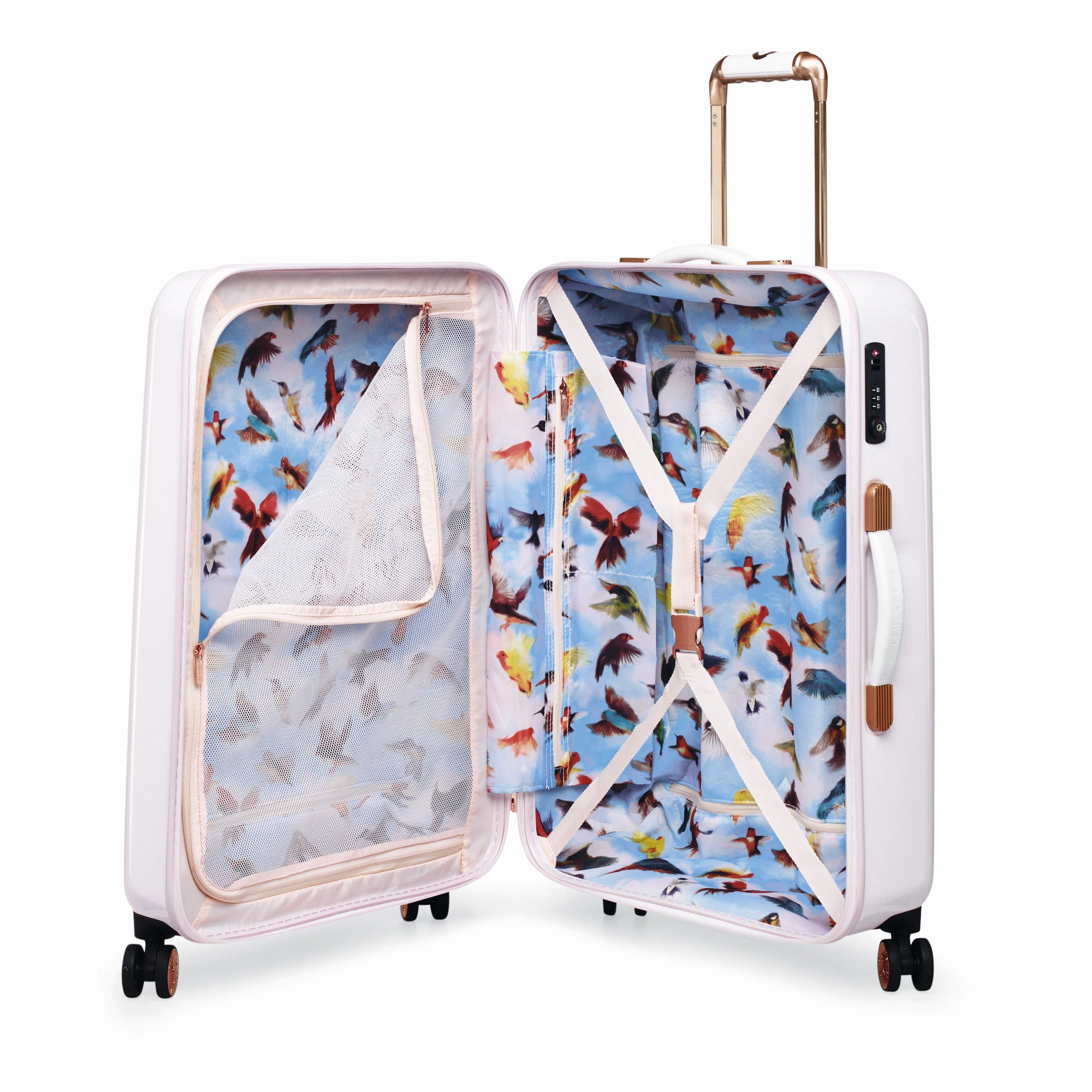 Ted baker Women's Hardside Checked-Medium 4-Wheel Medium Luggage