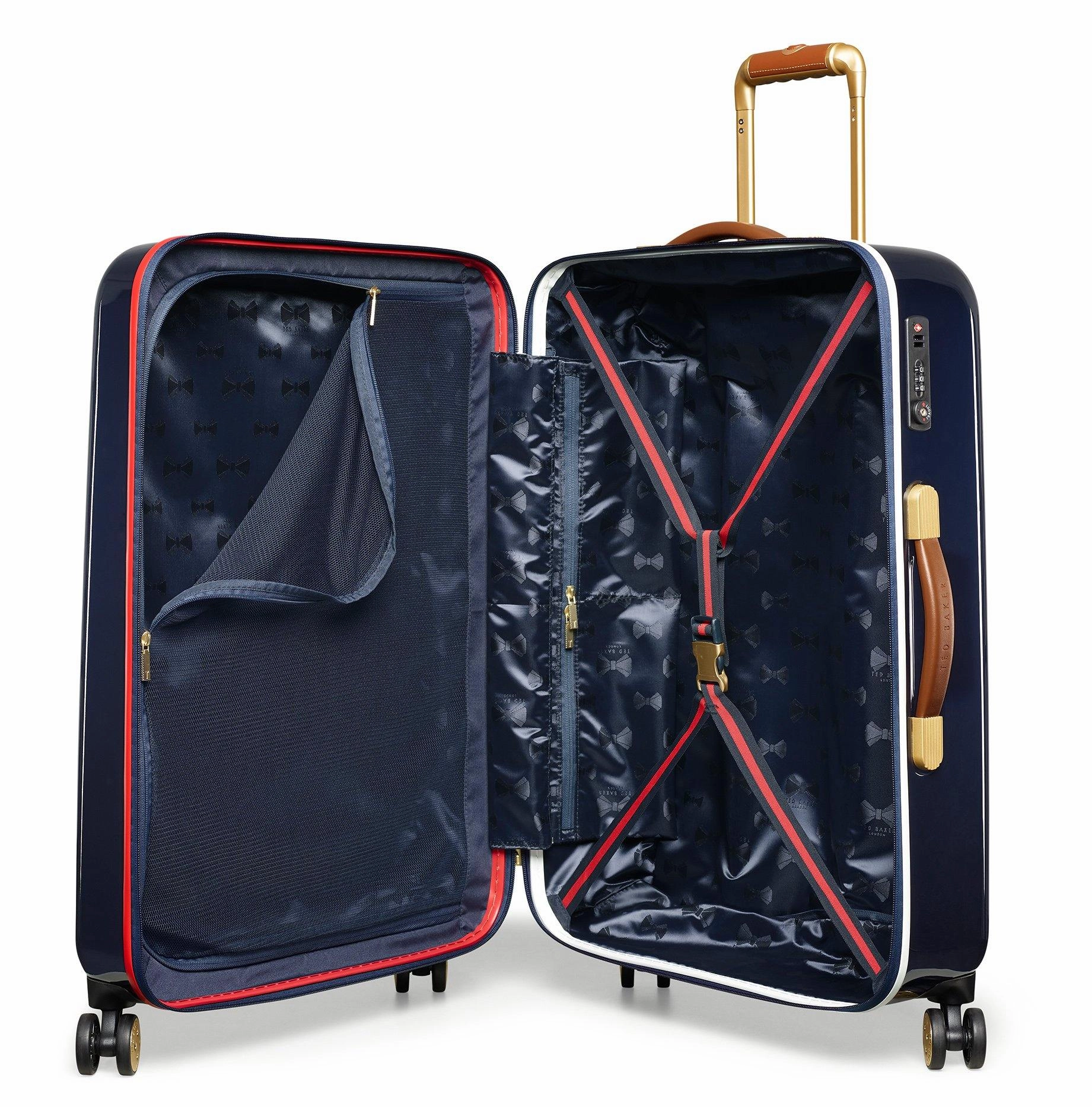 Ted baker Women's Hardside Checked-Medium 4-Wheel Medium Luggage