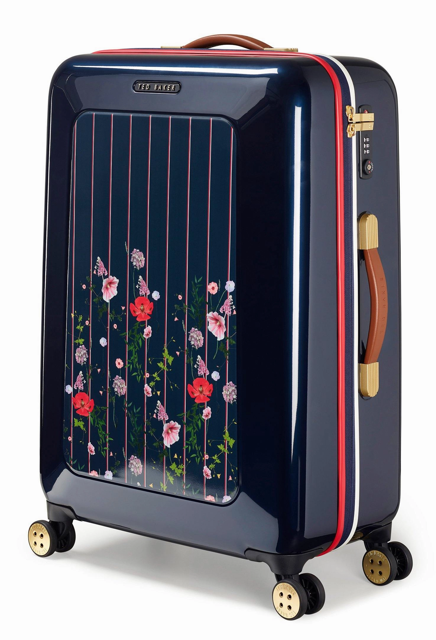 Ted baker Women's Hardside Checked-Medium 4-Wheel Medium Luggage