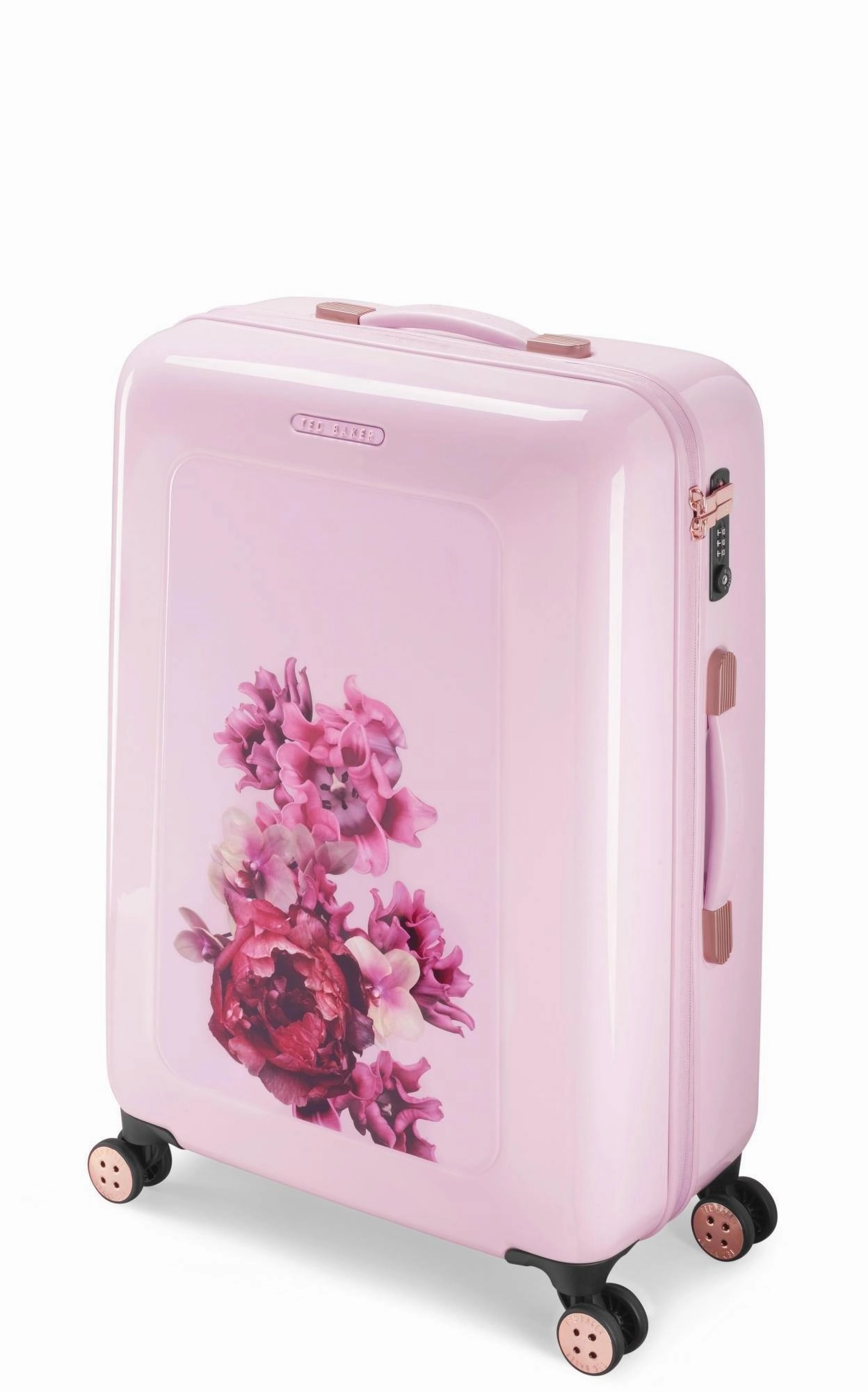 Ted baker Women's Hardside Checked-Medium 4-Wheel Medium Luggage