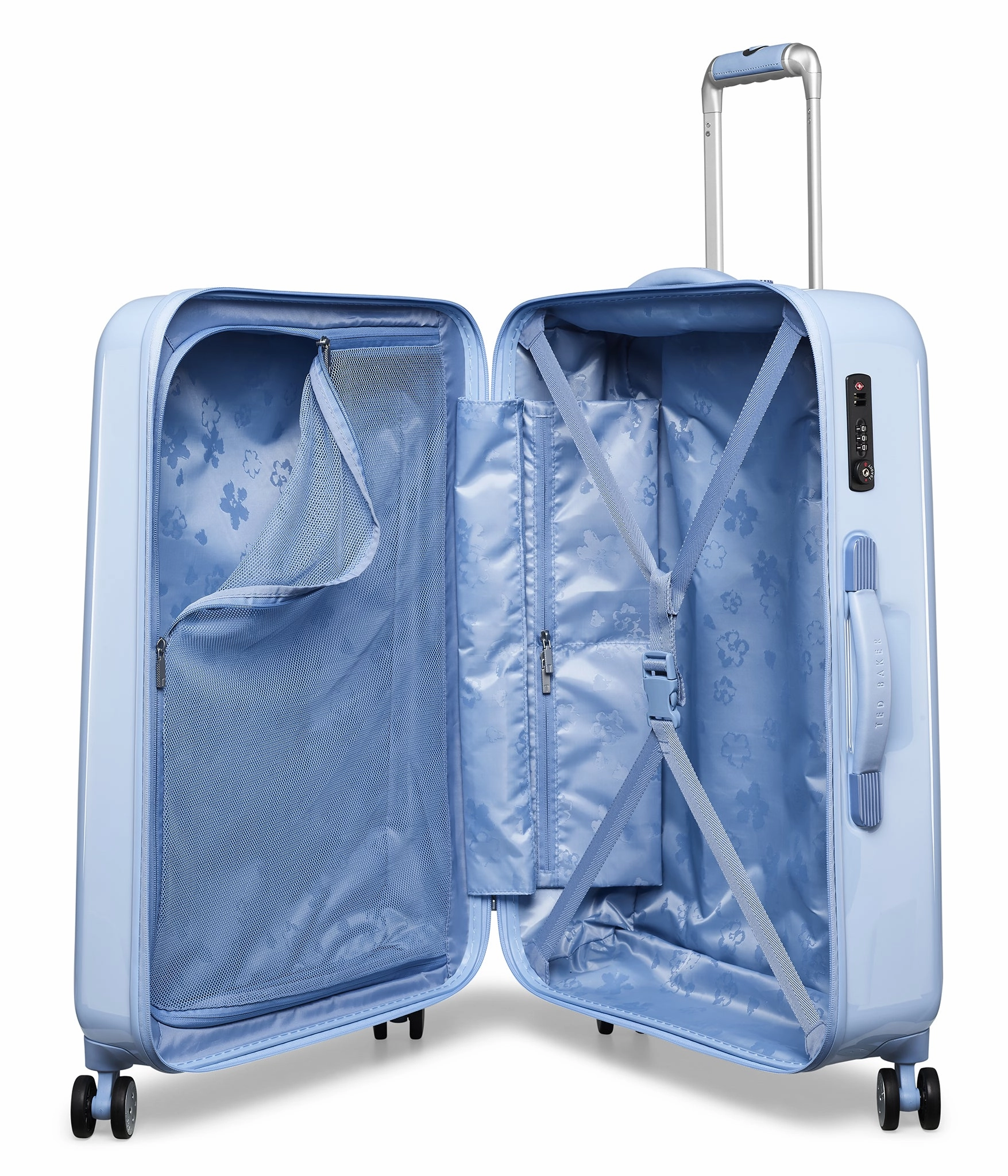 Ted baker Women's Hardside Checked-Medium 4-Wheel Medium Luggage