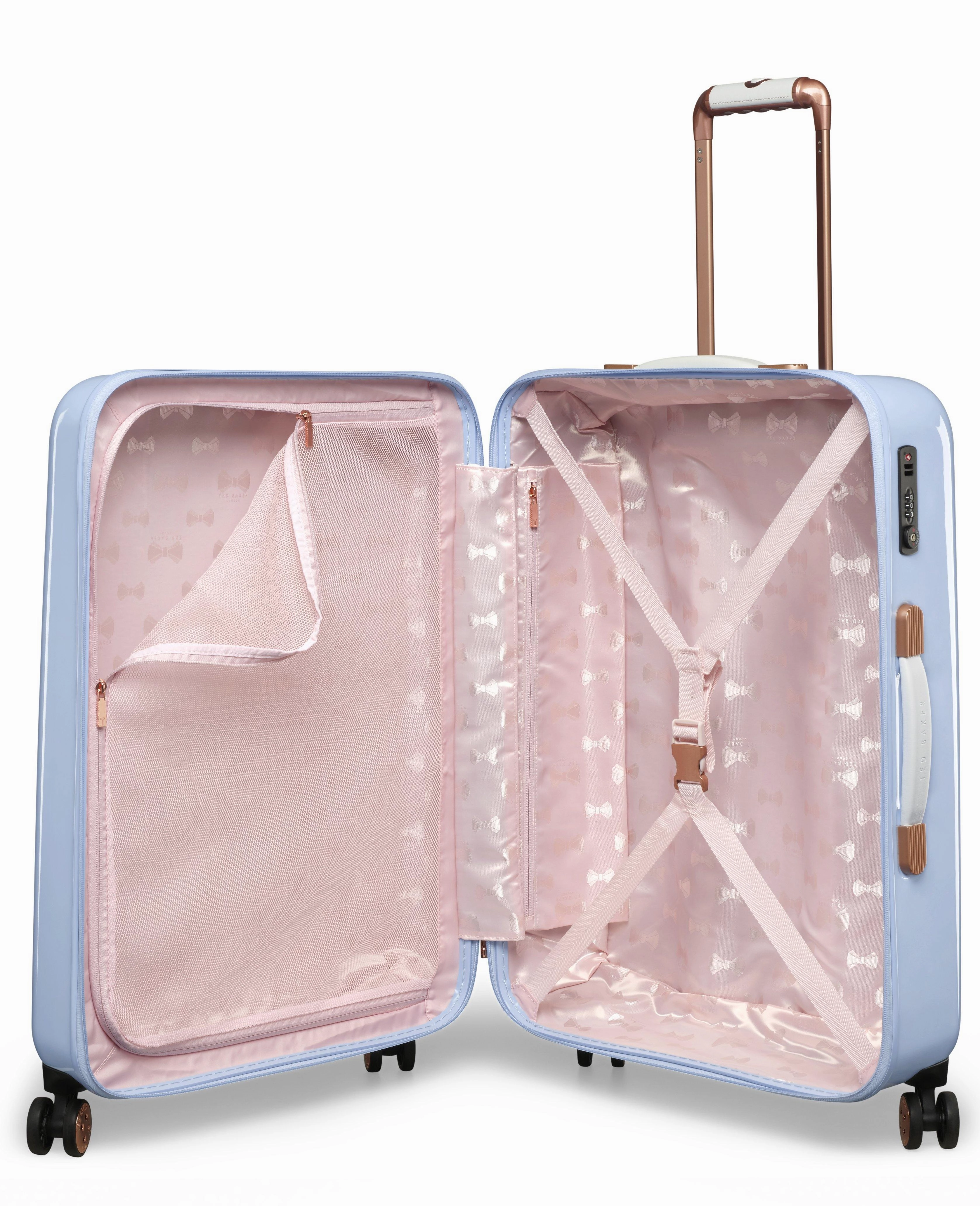 Ted baker Women's Hardside Checked-Medium 4-Wheel Medium Luggage
