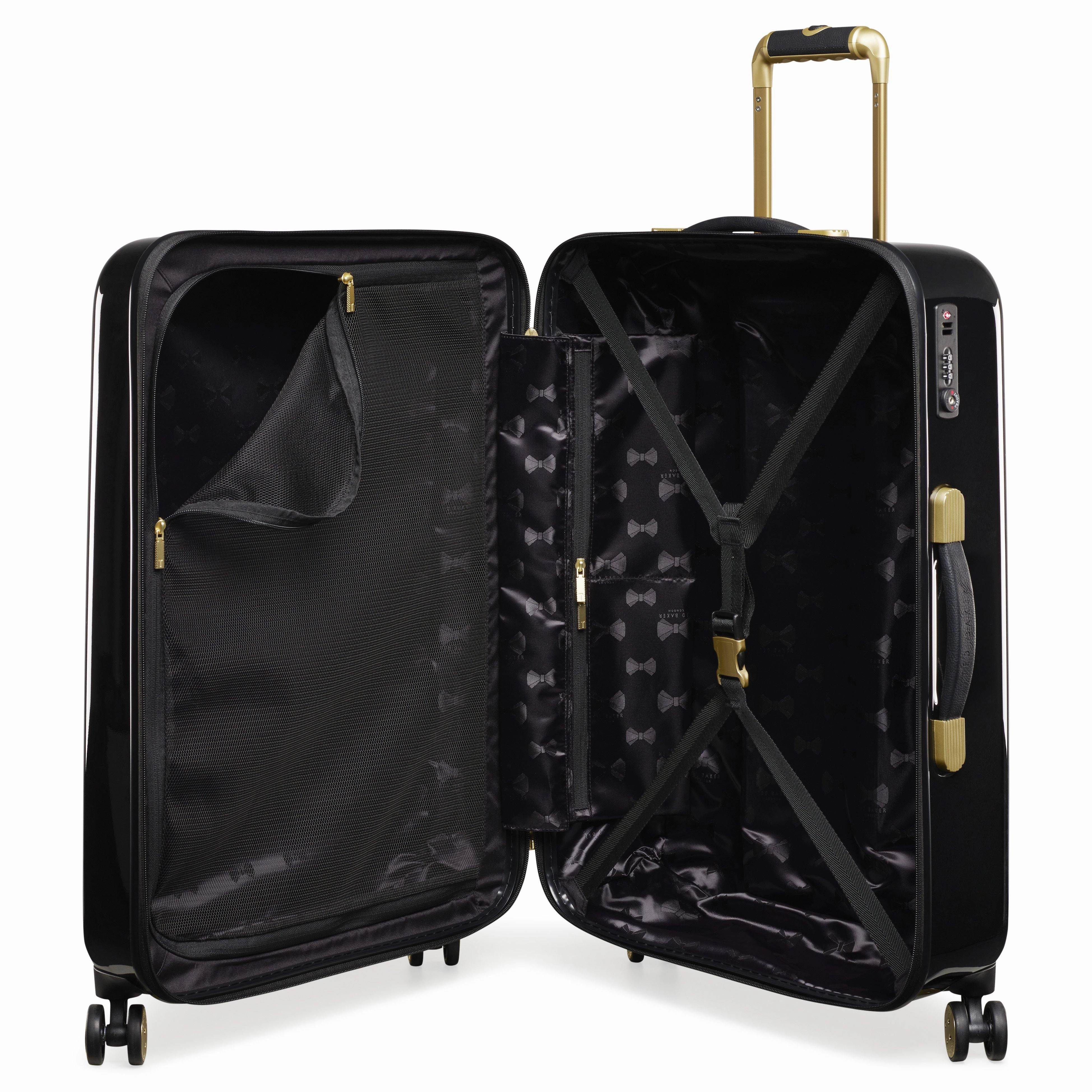 Ted baker Women's Hardside Checked-Medium 4-Wheel Medium Luggage