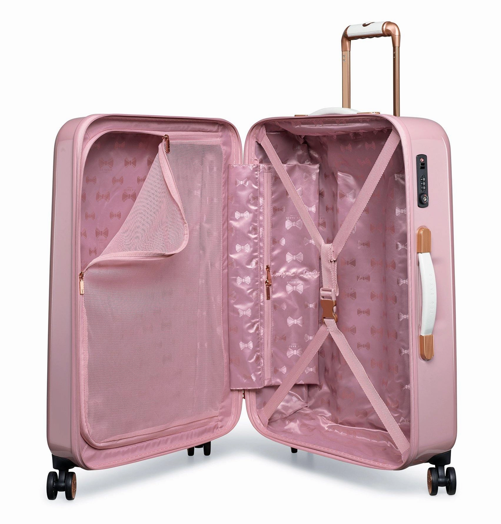Ted baker Women's Hardside Checked-Medium 4-Wheel Medium Luggage