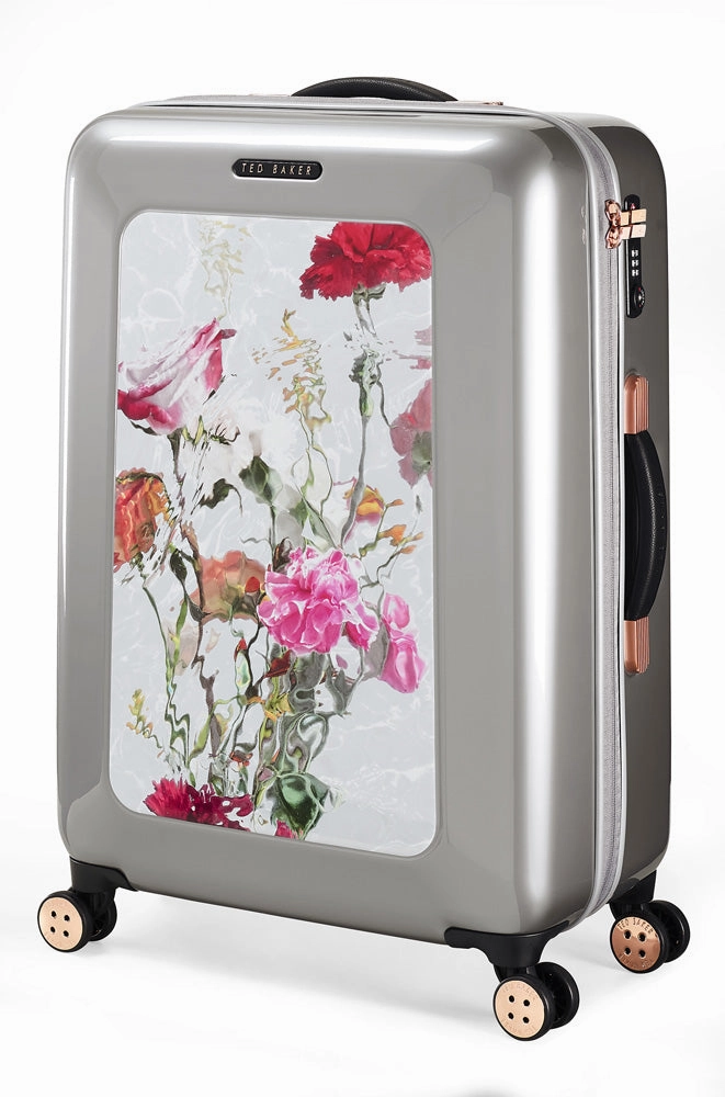Ted baker Women's Hardside Checked-Medium 4-Wheel Medium Luggage