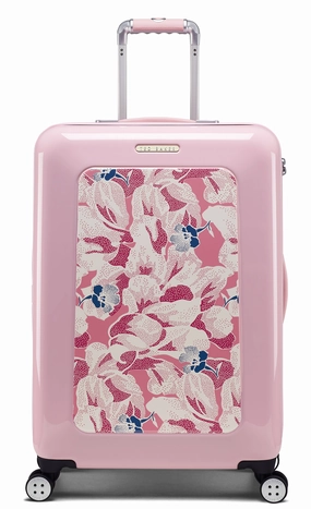Ted baker Women's Hardside Checked-Medium 4-Wheel Medium Luggage