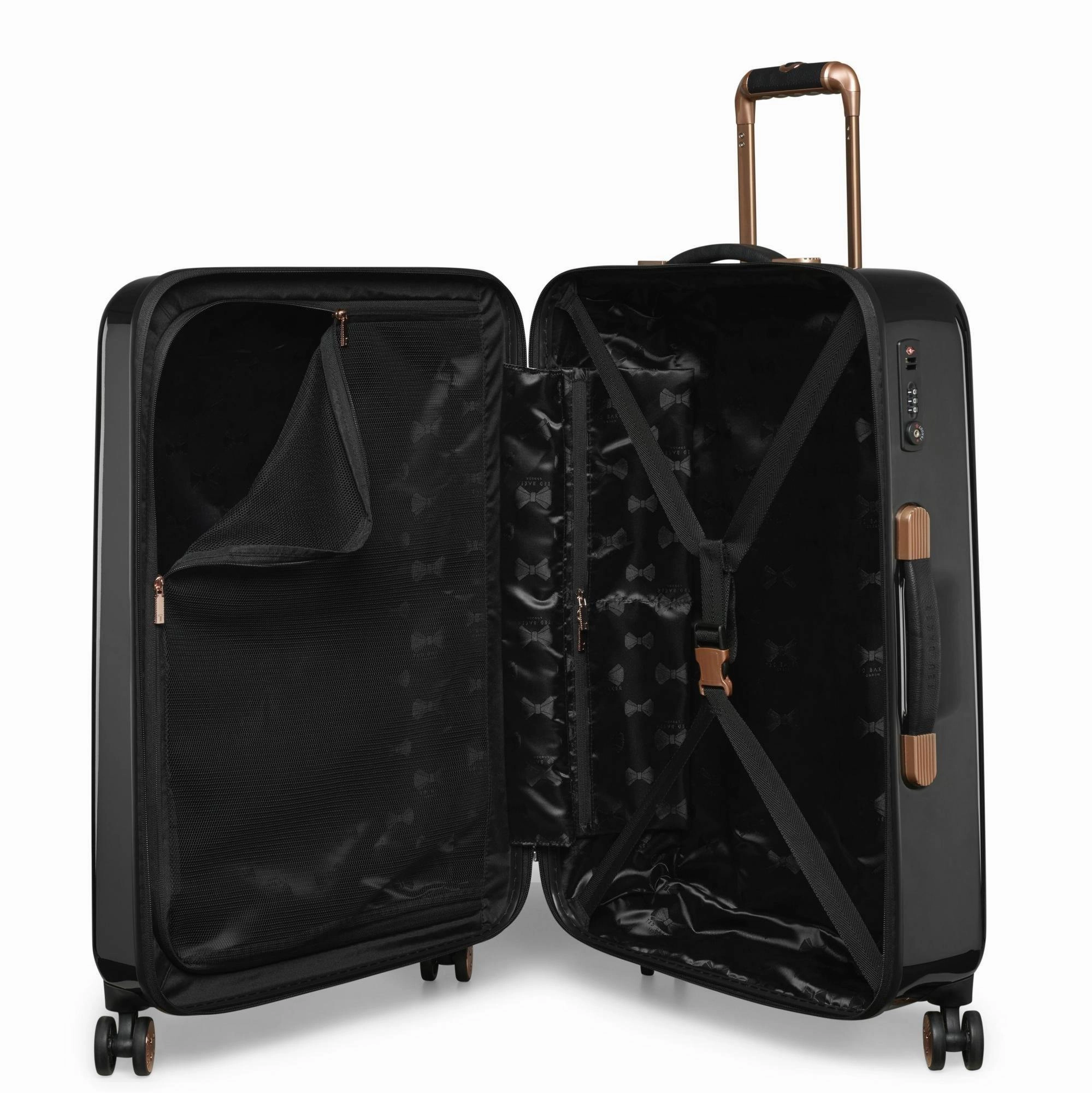 Ted baker Women's Hardside Checked-Medium 4-Wheel Medium Luggage