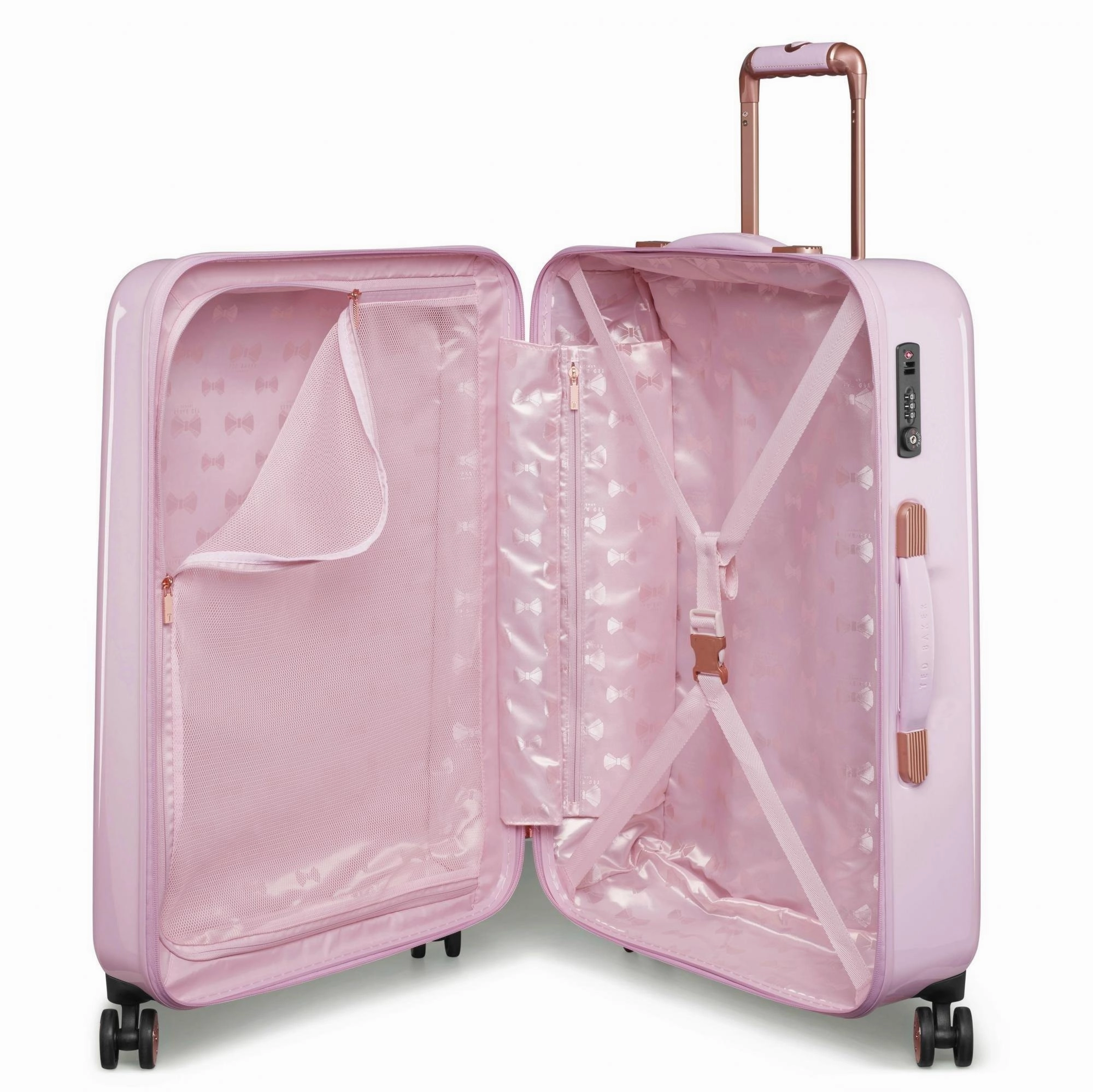 Ted baker Women's Hardside Checked-Medium 4-Wheel Medium Luggage