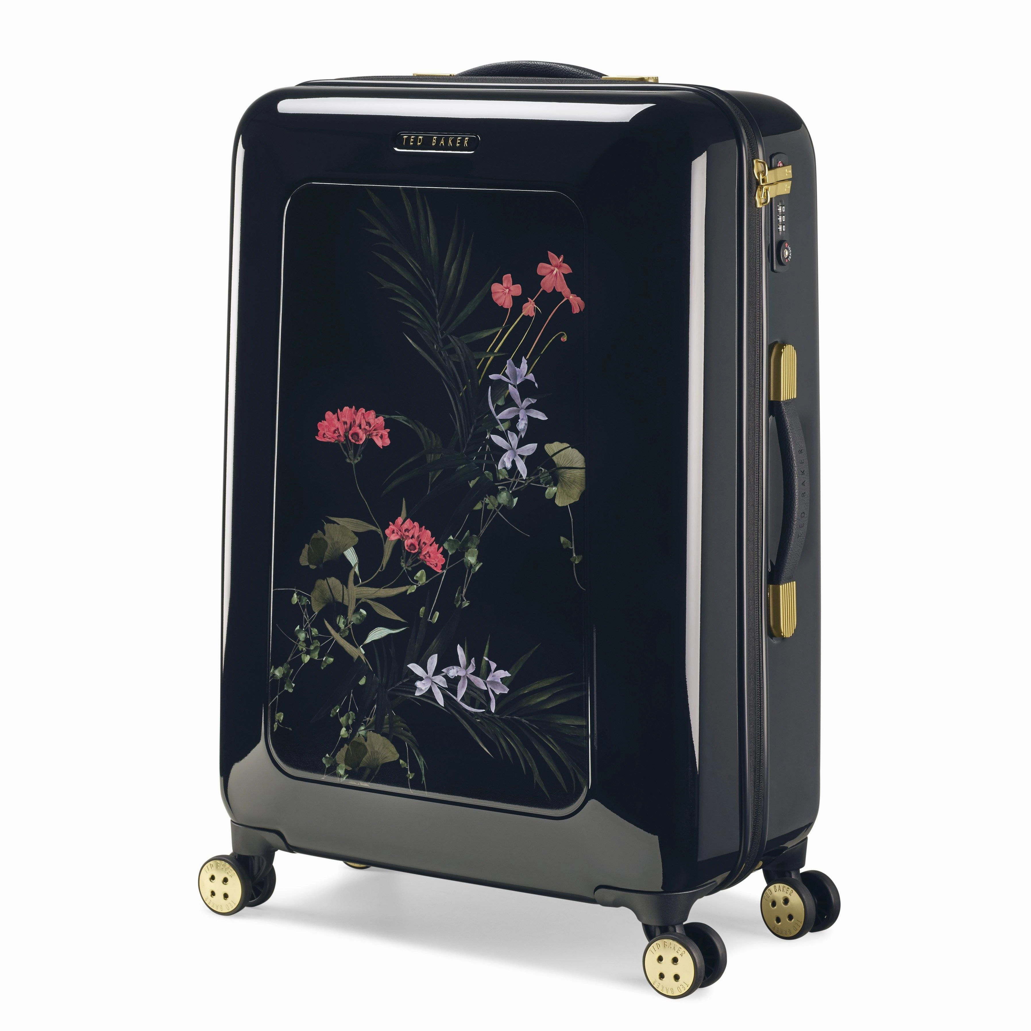 Ted baker Women's Hardside Checked-Medium 4-Wheel Medium Luggage