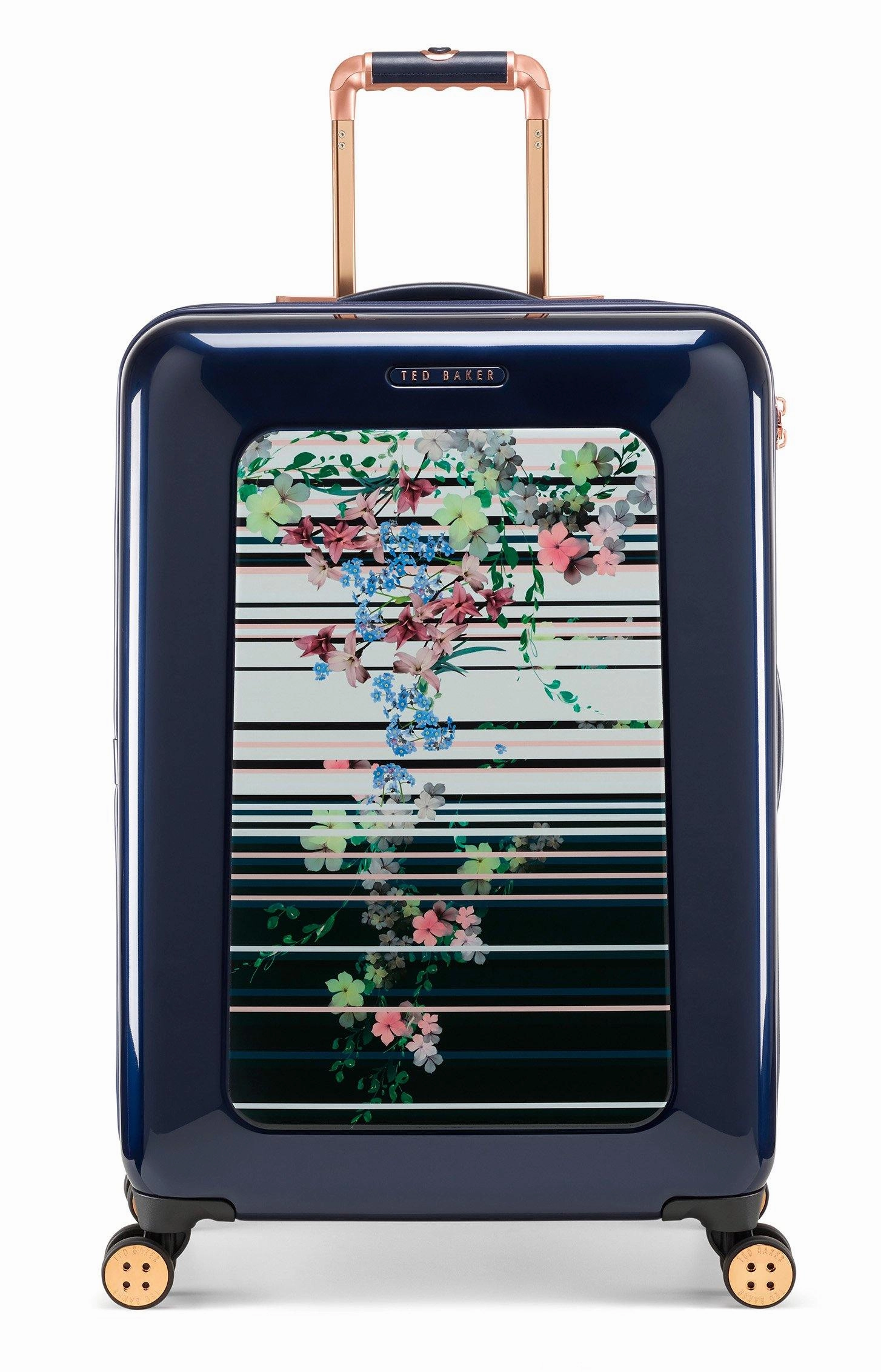 Ted baker Women's Hardside Checked-Medium 4-Wheel Medium Luggage