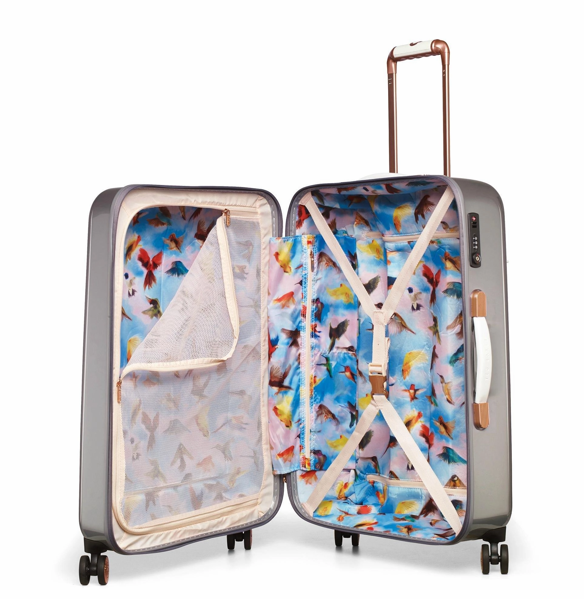 Ted baker Women's Hardside Checked-Medium 4-Wheel Medium Luggage