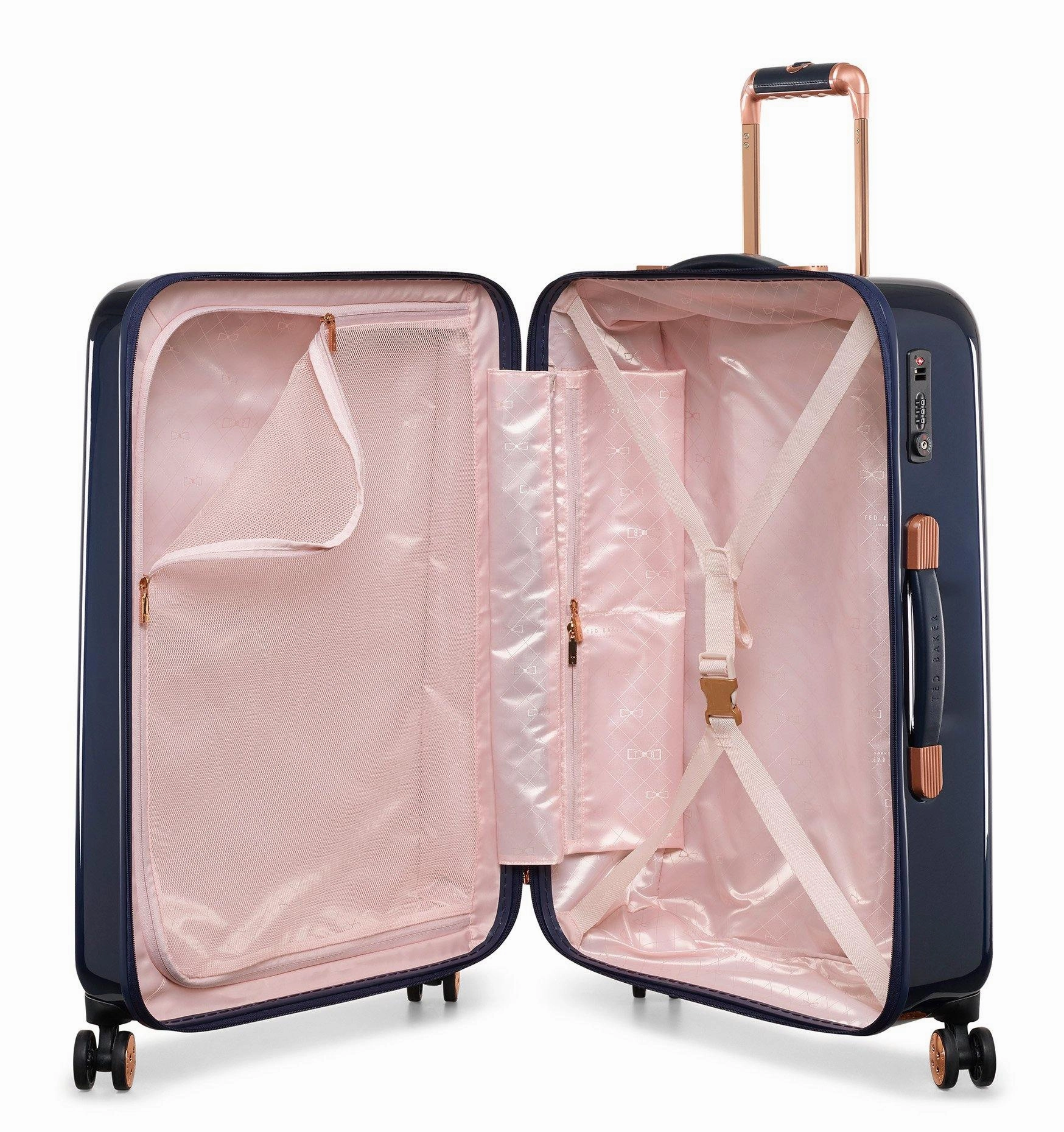 Ted baker Women's Hardside Checked-Medium 4-Wheel Medium Luggage
