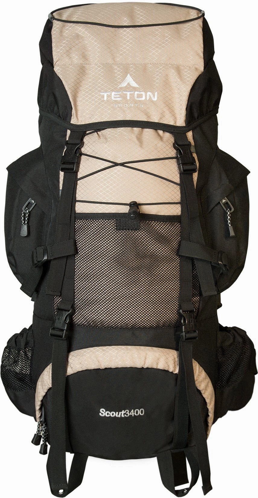 TETON Sports Scout 3400 Internal Frame Backpack; High-Performance Backpack for Backpacking, Hiking, Camping; Tan