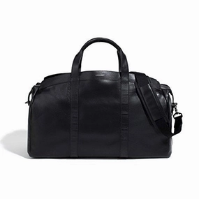 The Gateway Duffel Black Leather Bag by Hook & Albert