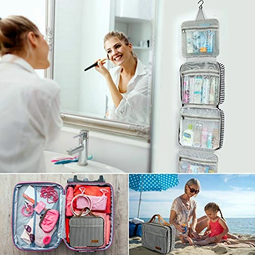 Toiletry Bag, WDLHQC Travel Hanging Makeup Bag ,Waterproof Large Cosmetic Make up Organizer for Travel Accessories Kit,Bathroom Shower,Gifts for Her/Women,Men