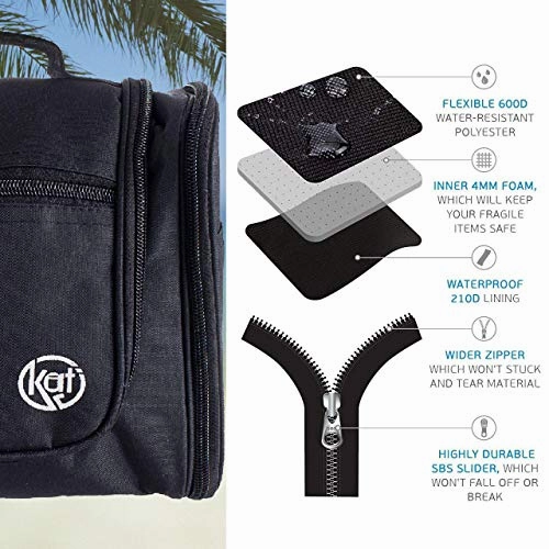 Toiletry Travel Hanging Bag - Store Cosmetic Makeup for Women, or Shaving Kit for Men, This Large