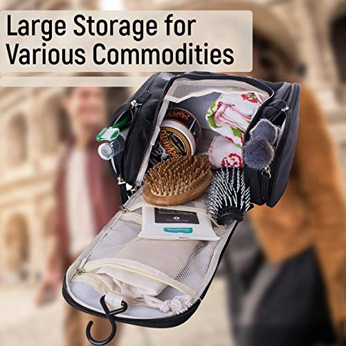 Toiletry Travel Hanging Bag - Store Cosmetic Makeup for Women, or Shaving Kit for Men, This Large
