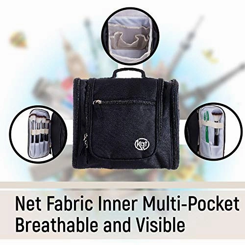 Toiletry Travel Hanging Bag - Store Cosmetic Makeup for Women, or Shaving Kit for Men, This Large