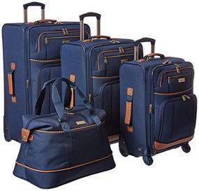 Tommy Bahama Lightweight Luggage Set - 4 Piece Suitcase Set with Spinner Wheels - 28 Inch, 24 Inch, Carry On, Duffle Bag , Navy